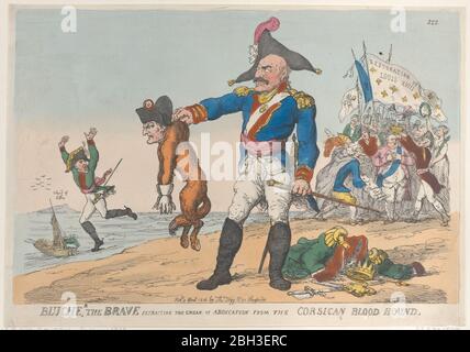 Blucher la brave extraire le Groan de l'abdication du chien du sang Corse, 9 avril 1814. Banque D'Images