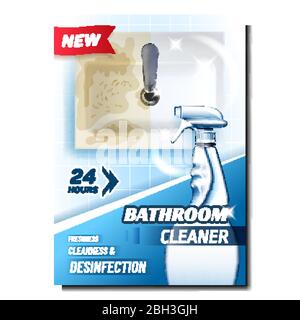 Promotion créative pour le nettoyage de salle de bains bannière Vector Illustration de Vecteur