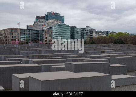 Berlin, Allemagne - 3 avril 2017 : Mémorial des Juifs assassinés d'Europe à Berlin. Banque D'Images