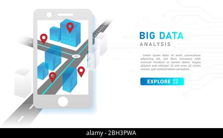 Modèle d'infographie pour les entreprises. Analyse et concept technologique du Big Data, infographie des vecteurs de présentation. Illustration de Vecteur