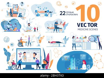 Médecine Technologies innovantes scénario vectoriel Illustration de Vecteur