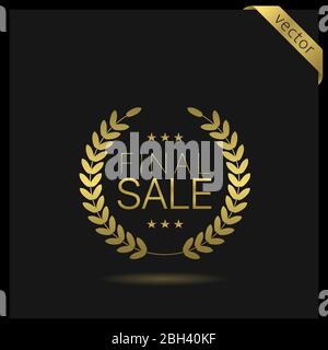 Vente finale icône couronne dorée Illustration de Vecteur