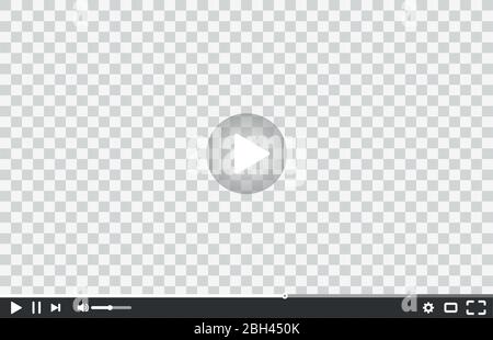 Nouveau modèle de fenêtre de lecteur vidéo pour les applications Web ou mobiles isolées sur fond transparent. Style plat regarder des vidéos en ligne minimaliste page design. Illustration vectorielle eps 10 Illustration de Vecteur