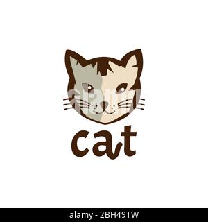 Motif vectoriel mignon de chat.illustration pour enfants pour les livres scolaires et plus.texte Meow. Imprimé animal. Illustration de Vecteur