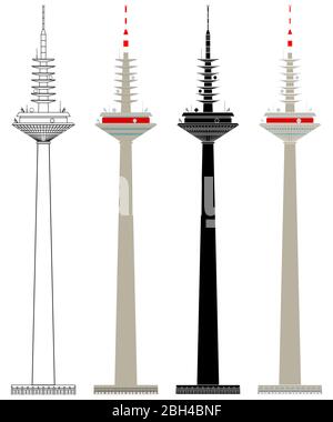 Tour Europaturm vue de face Illustration de Vecteur