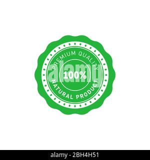 autocollant de qualité supérieure 100 % naturel. Élément de conception pour le conditionnement de matériel de conception et de promotion. Illustration vectorielle. Illustration de Vecteur