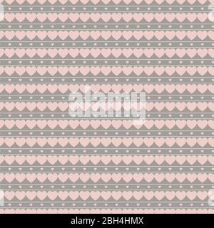 Motif vectoriel sans couture avec coeurs roses sur fond pastel Illustration de Vecteur