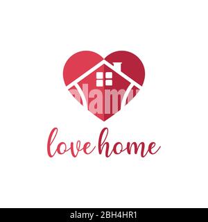 Modèle vectoriel de logo Love home. Illustration de Vecteur