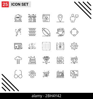 25 interface utilisateur Line Pack de signes et symboles modernes de l'homme, du corps, de l'affiche, de l'avatar, de la carte éléments de conception vectoriel éditables Illustration de Vecteur