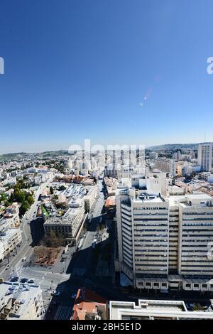 Vue aérienne sur le centre-ville de Jérusalem. Banque D'Images