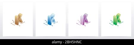 Logo lettre K nœuds circuit numérique Illustration de Vecteur