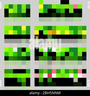 Ensemble de collections de décors fleuris à bordure de la nature. Vert frais été herbe frontière avec des fleurs. Répétitions transparentes. Illustration vectorielle Illustration de Vecteur