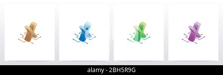 Logo lettre X nœuds circuit numérique Illustration de Vecteur