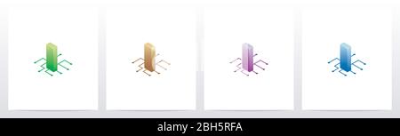 Conception du logo lettre I des nœuds du circuit numérique Illustration de Vecteur