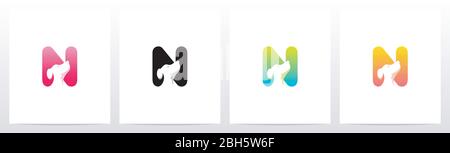 Logo chien sur lettre N Illustration de Vecteur