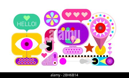 Machine de conception d'attraction, Jukebox. Illustration vectorielle d'art moderne. Illustration de Vecteur