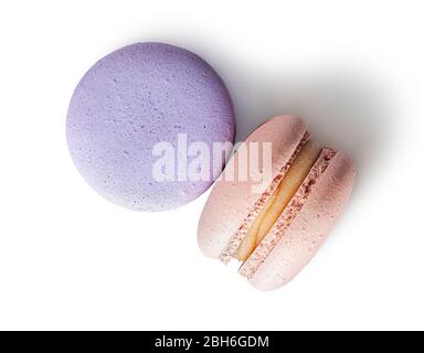 Deux vues de dessus de couleur violet beige macaron Banque D'Images