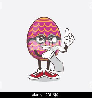 Une illustration du personnage de mascotte de dessin animé des œufs de Pâques contenant un menu Banque D'Images