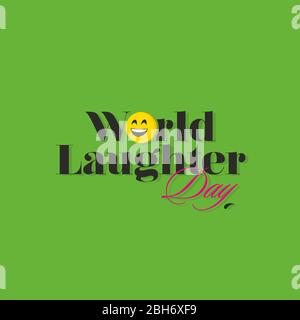 Journée mondiale de l'abattage, Journée mondiale du sourire, - rire émoji - bannière Banque D'Images