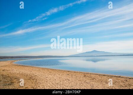 Santillana réservoir. Manzanares el Real, Madrid, Espagne province. Banque D'Images