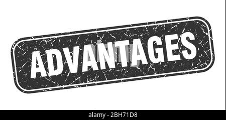 avantages timbre. avantages carré gris noir signe Illustration de Vecteur