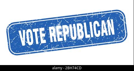 votez le timbre républicain. votez le signe bleu grungy de la place républicaine Illustration de Vecteur