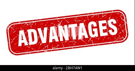 avantages timbre. avantages carré gris rouge signe Illustration de Vecteur