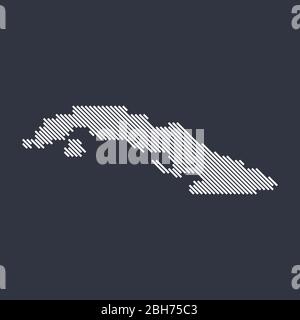 Carte stylisée de la diagonale de Cuba Illustration de Vecteur