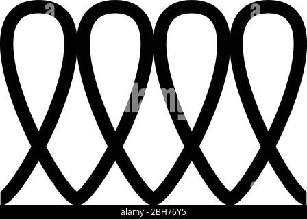 Cuisson par induction spirale électrique type symbole de chaleur surfaces de cuisson signe ustensile panneau de destination icône noir vecteur illustration plat Illustration de Vecteur