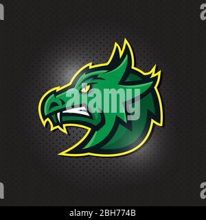 logo de mascotte esport de tête de dragon Illustration de Vecteur