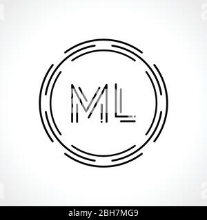 ML initiale lettre Logo Design vector modèle. Résumé Lettre ML Logo Design Illustration de Vecteur