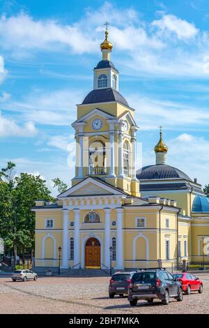 Vyborg, cathédrale orthodoxe de la Transfiguration sur la place de la cathédrale Banque D'Images