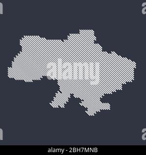 Carte stylisée de la diagonale de l'Ukraine Illustration de Vecteur