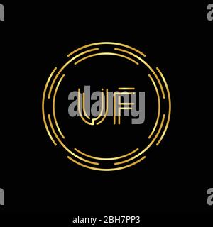 Modèle vectoriel de typographie créative avec logo UF initial. Design du logo UF de la lettre abstraite numérique Illustration de Vecteur