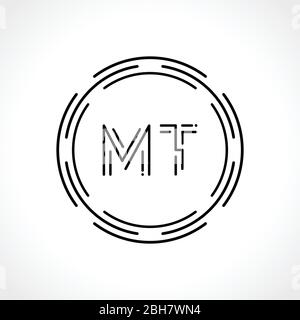 MT initiale lettre Logo Design vector modèle. Résumé Lettre MT Logo Design Illustration de Vecteur