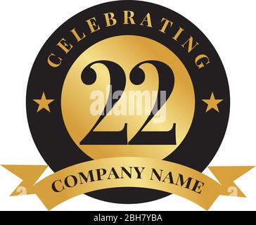 modèle vectoriel de logo du 22ème anniversaire Illustration de Vecteur