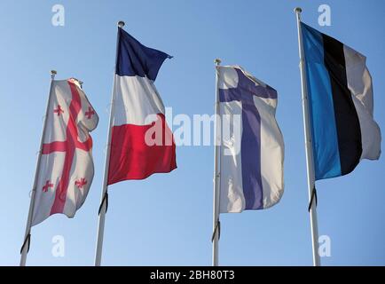 24.01.2020, Berlin, Allemagne - drapeaux nationaux de Géorgie, France - Finlande et Estonie. 00S200124D431CAROEX.JPG [VERSION DU MODÈLE : NON APPLICABLE, PROPE Banque D'Images