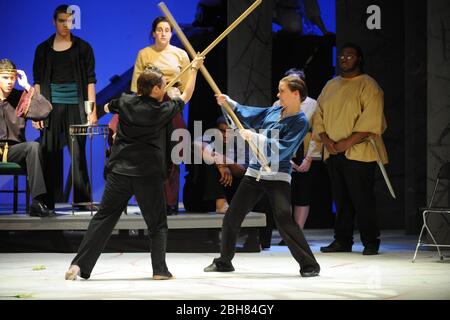 Austin Texas Etats-Unis, 15 janvier 2010 : production de l'Académie des arts libéraux et des sciences (LASA) du classique Hamlet de William Shakespeare. ©Bob Daemmrich Banque D'Images