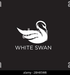 Modèle vectoriel de conception d'icône de logo Swan Illustration de Vecteur