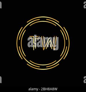 Lettre initiale TW logo Creative Typographie Vector Template. Logo TW lettre circulaire Illustration de Vecteur