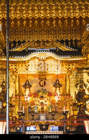 Le Japon, Honshu, Tokyo, Asakusa, Temple Sensoji, le hall principal, lieu de culte Banque D'Images