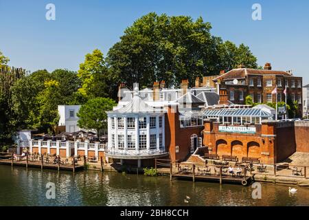 L'Angleterre, Londres, Hampton Court, l'hôtel Mitre, Riverside Restaurant Banque D'Images