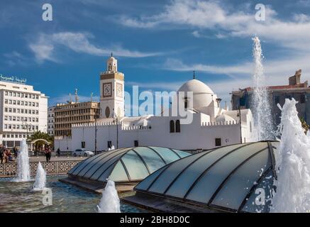 Argelia, Argel City, place des Martyrs, Mosquée Djemaa El-Djedid, UNESCO Banque D'Images