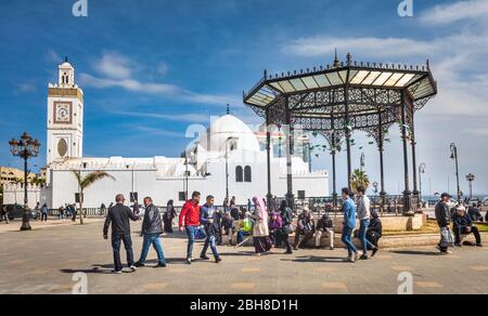 Argelia, Argel City, place des Martyrs, Mosquée Djemaa El-Djedid, UNESCO Banque D'Images