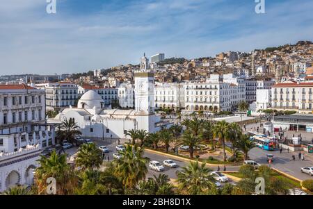 Argelia, Argel City, place des Martyrs, Mosquée Djemaa El-Djedid, UNESCO Banque D'Images