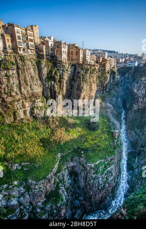 Algérie, Constantine City, rivière, cascade Banque D'Images