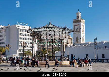 Argelia, Argel City, place des Martyrs, Mosquée Djemaa El-Djedid, UNESCO Banque D'Images