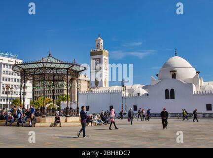 Argelia, Argel City, place des Martyrs, Mosquée Djemaa El-Djedid, UNESCO, Banque D'Images