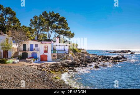 Espagne, Catalogne, Gérone, Palamos City, Costa Brava, Alguer Beach Banque D'Images