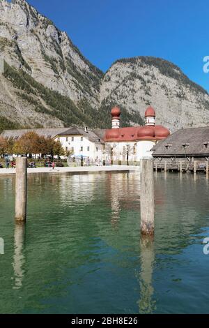 St Bartholomä am Königssee, Berchtesgadener Land, Nationalpark Berchtesgaden, Oberbayern, Allemagne Banque D'Images